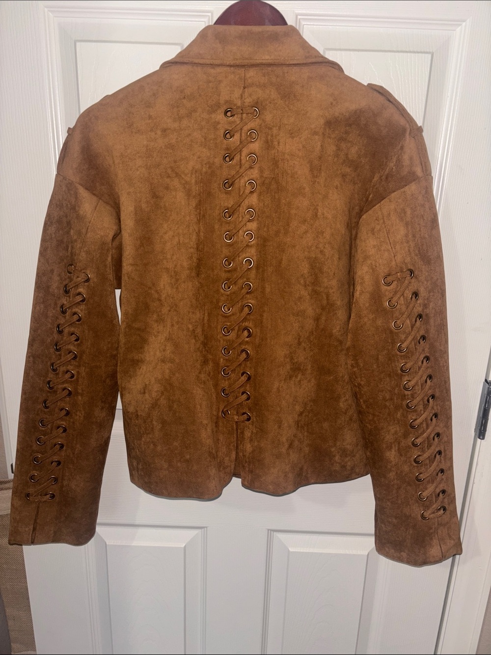 NWT 12th Tribe Camden Cognac Vegan Suede Jacket - Picture 9 of 12